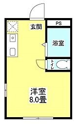 サンハイツエム1 ワンルームの間取図画像