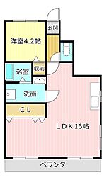 マンションやまと 1LDKの間取図画像