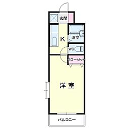 ラ・セフィーロ6 1Kの間取図画像