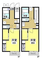 レオパレス延久3 1Kの間取図画像