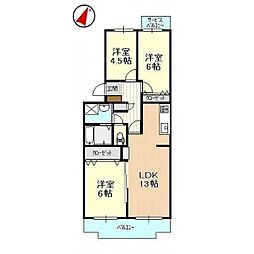平和ハイツG 3LDKの間取図画像