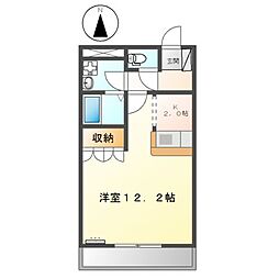 トリュイート 1Kの間取図画像