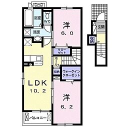 グレイスヴィラ北浜 2LDKの間取図画像