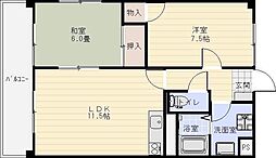 ヴィーブルオガイ 2LDKの間取図画像
