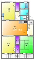 ヴェルドミール 3LDKの間取図画像