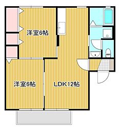 グリシーナ 2LDKの間取図画像