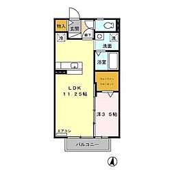 クルール 1LDKの間取図画像