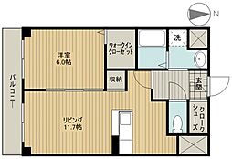 田畑ハイツそれいゆ半田山 1LDKの間取図画像