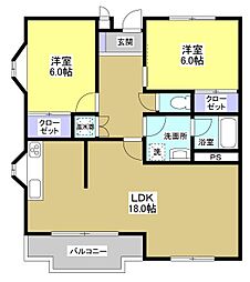 マンション成瀬 2LDKの間取図画像