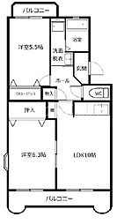 ジェントリー 2LDKの間取図画像