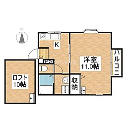 ドルフK 1Kの間取図画像