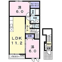 ル・シュマン 2LDKの間取図画像