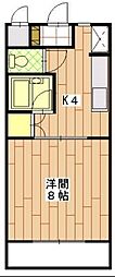 マンション・レイクビュー 1Kの間取図画像