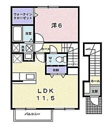 リバーサイドブリーズ 1LDKの間取図画像