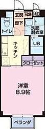 フローラ 1Kの間取図画像