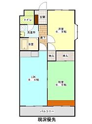 ビューしじみの森 2LDKの間取図画像
