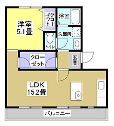 グランドクルー 1LDKの間取図画像