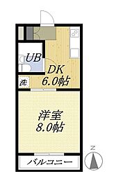 リバーハイツ今之浦2 1DKの間取図画像