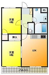 コートビレッジ渡瀬 2LDKの間取図画像