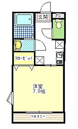 カモミール 1Kの間取図画像
