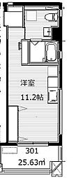 Felicita二星 ワンルームの間取図画像