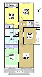 サーラシティ本郷弐番館 3LDKの間取図画像