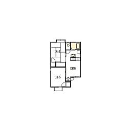 ハピネスブルーA 2DKの間取図画像