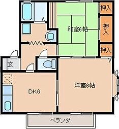 アルコバレーノA 2DKの間取図画像