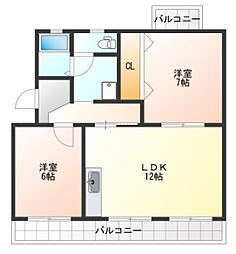 スピリア1 2LDKの間取図画像