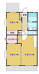 エスポワール 2LDKの間取図画像