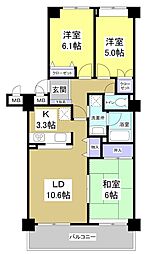 メゾン野口町 3LDKの間取図画像
