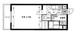 プルミエール 1Kの間取図画像