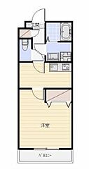 クレアトゥール・1 1DKの間取図画像