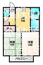 グランシャリオ1 2DKの間取図画像