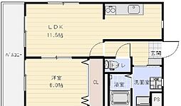 アスティオン2 1LDKの間取図画像