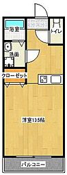 グリーンアップル ワンルームの間取図画像