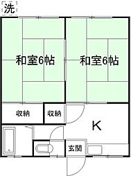 イトウハイツ2 2Kの間取図画像