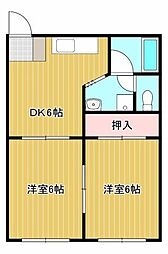 ファミールカトウ3 2DKの間取図画像
