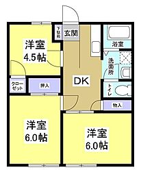 パナハイツ河合A 3DKの間取図画像