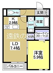 エクストラ 1LDKの間取図画像