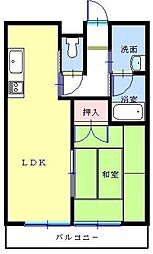 三愛コーポアララギ蘭4 1LDKの間取図画像