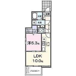 エンブレムB 1LDKの間取図画像