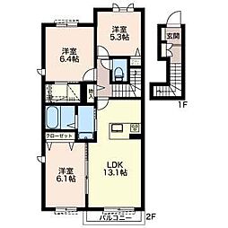 シュプリーム小松 3LDKの間取図画像