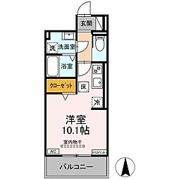 D-Hills野口 ワンルームの間取図画像