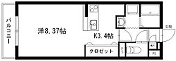 グランストーク住吉 1Kの間取図画像