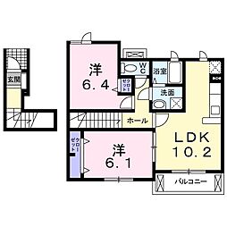 グラディート 2LDKの間取図画像