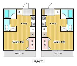 クロスハーモニー ワンルームの間取図画像
