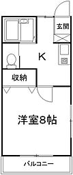ニューバロン1 1Kの間取図画像
