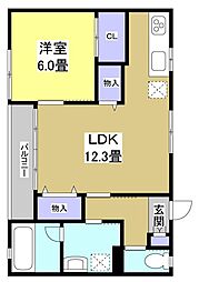 SiestaDaikumachi 1LDKの間取図画像
