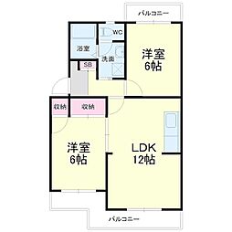 マンションロイヤルアイリス 2LDKの間取図画像